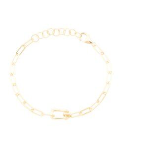 MILOR SILVER Italy 18kt Gold Plated Sterling Silver Lock Bracket Bracelet